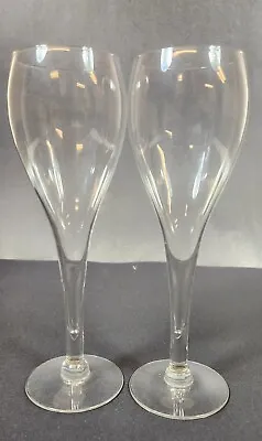 Vintage Crystal Champagne Flute Set Of 2 Crystal Wine Flute Tulip Style Stemware • $24.97