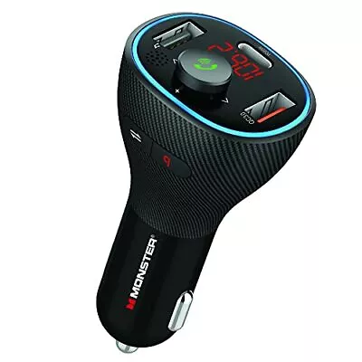 Monster Bluetooth FM Transmitter And 20W QC3.0 USB And Type-C PD Car Charger ... • $26.70