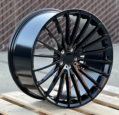 19  Staggered S580 STYLE 5x112 GLOSS BLACK WHEELS Fits Mercedes E550 S430 S550 • $868
