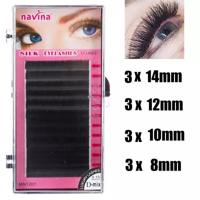 Mixed Length  Individual False Eyelashes Eyelashes Extension Soft Faux Mink • £3.97