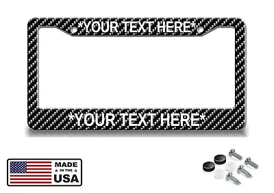 Personalized Custom Carbon Fiber Look License Plate Frame 2 Holes • $13.95