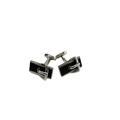 Robert Talbott Chelsea Cuff Links Brown “Buckle” Sterling Silver NWT $325 • $125