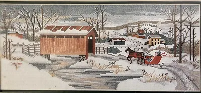 Elsa Williams Counted Cross Stitch Kit The Covered Bridge Winter Sleigh 02070 • $30.48