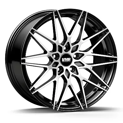 (1) 19  VMR Wheels V801 19x8.5 Et35 +35 Offset 5x120 72.6 Bore Mercury Black • $225.89