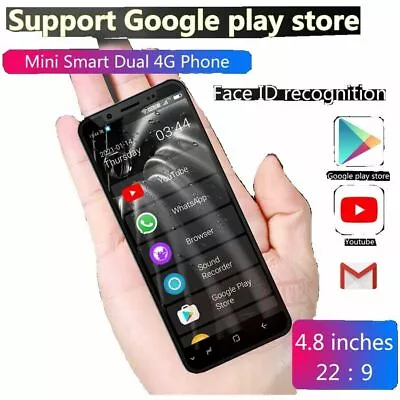 $123.49 • Buy Smallest Mini 4G LTE Smartphone 4.8'' Android 9.0 Dual SIM Face ID