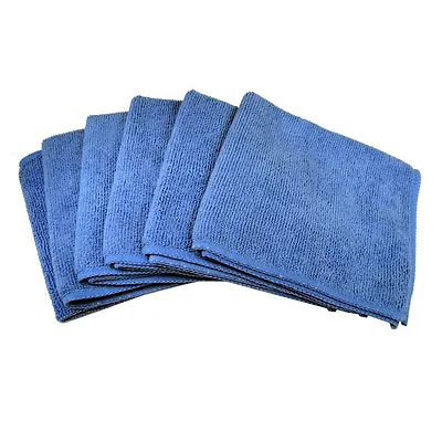 6 Blue Microfiber Towel Cleaning Cloth For LED TV And Auto Detailing Polishing • $7.99
