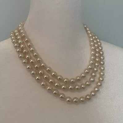 JBK Jacqueline Kennedy Three Strand Faux Pearl Necklace  • £52.26