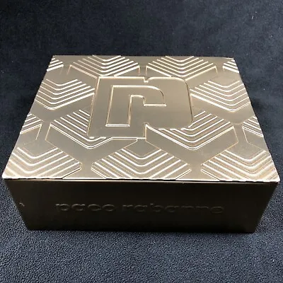 Paco Rabanne Gold Colored Metal Tin Box 7.5x8.5x3” Purse Box. • $34