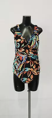 Maxine Of Hollywood Women’s Twist-Front One Piece Swimsuit DP3 Multi Size 14 NWT • $34.99