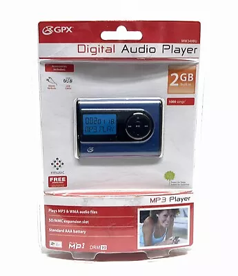 New GPX Digital Audio Player 2GB  Plays MP3 & WMA Audio Files MW249BU • $21.99