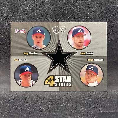 2005 Leaf 4 Star Staffs Die-Cut /250 Tom Glavine Greg Maddux John Smoltz HOF • $14.99