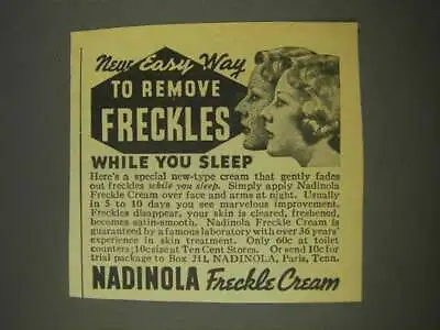 1936 Nadinola Freckle Cream Ad - Easy Way To Remove • $19.99