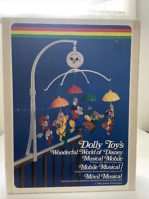 Vintage Dolly Toy Co. Wonderful World Of Disney Musical Crib Mobile Mickey Mouse • $24.99