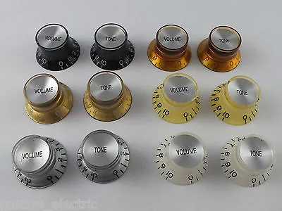 BELL REFLECTOR KNOBS Top Hat Mirror In 6 Colours For Gibson Style Guitars • $6.90