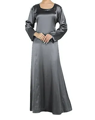 $63.99 • Buy Special Occasion Islamic Plain Full Dress For Women Satin Long Gown/dress S121