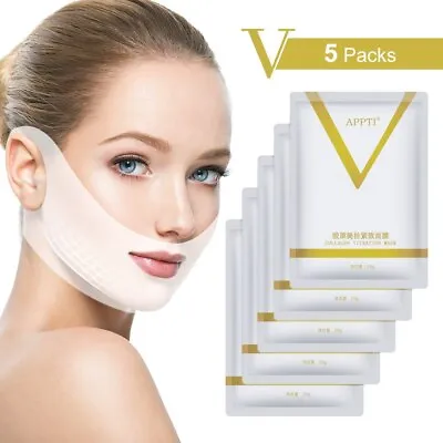 $13.90 • Buy 4D Reduce Double Chin Tape V-line Face Lift Up Firming Slimming Mask Anti Puffy 