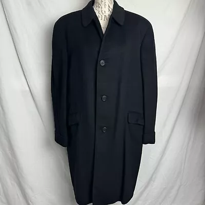 Vintage PAKASHA Oriental 100% Cashmere Overcoat Black Eagle Clothes SIZE XL • $55