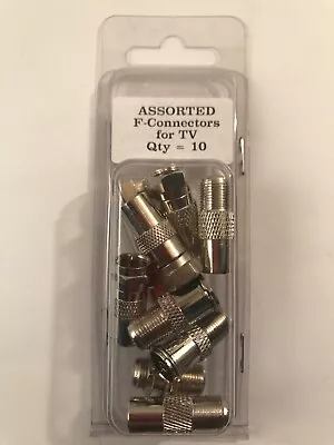 Assorted F-Connectors For TV  Pack Of 10  (N24) • £5.99