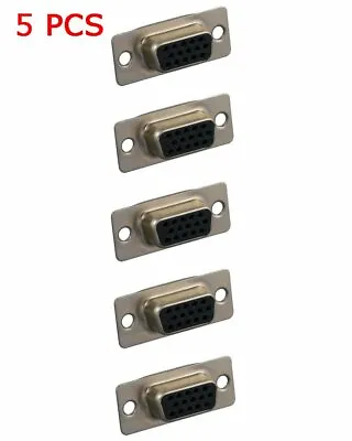 5 PCS DB15 HD15 HD Female 15-Pin D-SUB VGA SVGA Solder Type Connector Cup Socket • $8.35