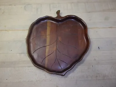 Vintage Wood Leaf Serving Tray Trinket Dish Change & Key Holder FREE SHIPPING • $10.99