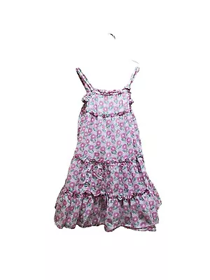 Mini Boden Dress Girls 5-6 Y Twirly Pink Primrose Bud Sleeveless Cotton Summer • $15
