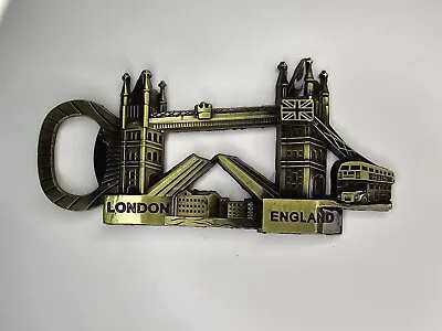 London Theme Metal Fridge Magnet With Bottle Opener - Union Jack Tower Bridge • £4.99