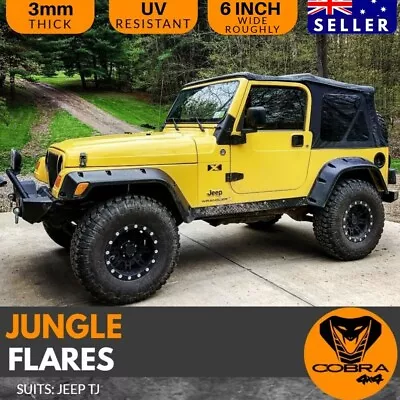 Jeep Wrangler TJ 1996-2006 Pocket Style Matte Black Fender Flares Jungle Guard  • $389