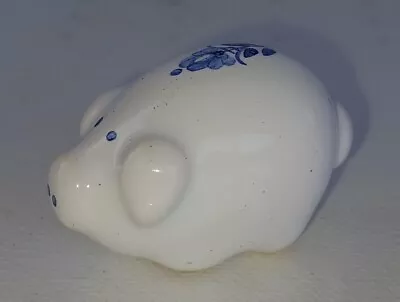 Miniature Ceramic Porcelain Pig Blue And White Flowers Miniature Collection • $3.82