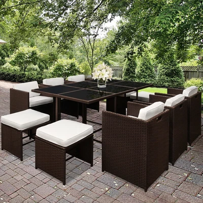 $935.52 • Buy Gardeon 11 PCS Outdoor Dining Set Lounge Setting Patio Table Chairs Furniture