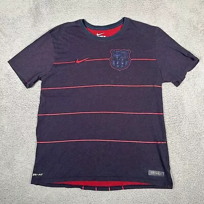 Nike FC Barcelona Shirt Mens XL Blue Red Neymar Jr Soccer Dri-Fit Short Sleeve • $23.99