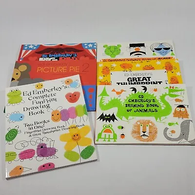 Ed Emberley's Learn How To Draw Paint Color Animals Faces Picture Pie 2 Book Lot • $25.97