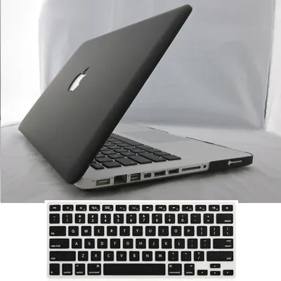$12.99 • Buy 2in1 Black Rubberized Hard Case Cover Skin For MacBook Air 11/13  Pro 13 +Retina