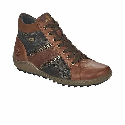£75 • Buy Remonte R1480-22 Brown Womens Zip Ankle Boots Lace Up Leather Comfy