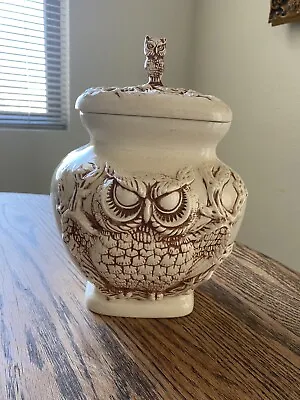 1970s Owl Cookie Jar Canister 10.5   • $35