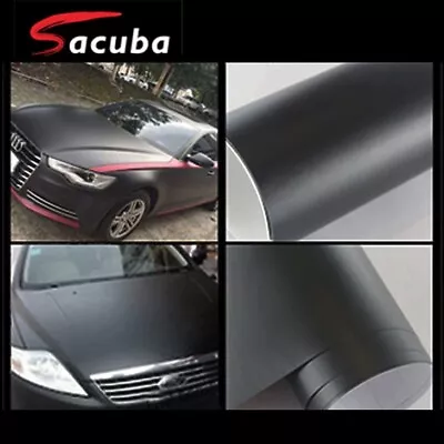 1.5M X 10M Matt Matte BLACK Car Vinyl Wrap Satin Chrome Decal Sticker  • $195