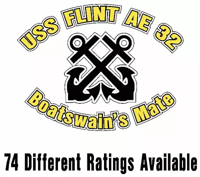 USS FLINT AE 32 Oval Decal / Sticker Military USN U S Navy S06B • $19.99