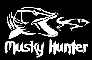 Musky Hunter Funny Vinyl Decal Car Bumper Sticker 019 • $5