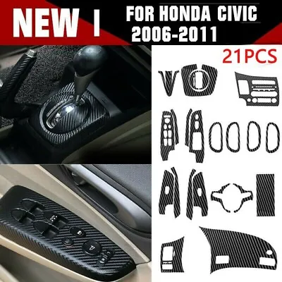 Car Interior-Decals 3D Carbon Fiber Accessories For Honda Civic 2006-2011 / New • $25.38