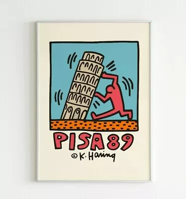 Keith Haring - Pisa 1989 Exhibition Retro Vintage Wall Art Poster Print • $43.74