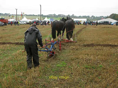 Photo 6x4 Heavy Horses Ploughing At The East Kent Ploughing Match Buttsol C2010 • £2