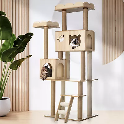 Alopet Cat Tree Tower Scratching Post House Bed Wood Scratcher Condo 161cm • $119.90