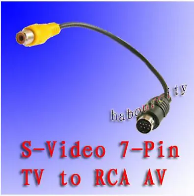 7 Pin S-Video Male To RCA AV TV Video Female Adapter Converter Cable 15cm • £5.99