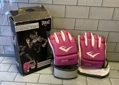 Everlast Kickboxing Gloves Fight Sports Evercool Women Size Pink White 4 Oz New  • $12.20