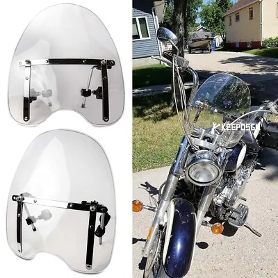 18 X16  Clear Motorcycle Windshield For Kawasaki Vulcan VN 500 750 800 900 1500 • $69.59