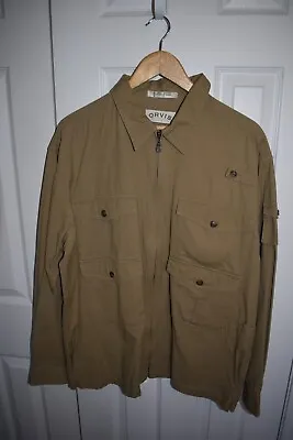 Orvis Lightweight Jacket-Fishing Safari Expedition Cotton Zip Front Large • $25