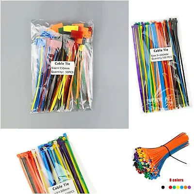 Multicolour Zip Ties Cable Ties With Tags Colour Coding Tagging Assorted Colours • £3.99