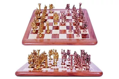 Roman Brass Premium Chess Set Wooden Board Antique Vintage Rare 16x16  10.50 Lbs • $149