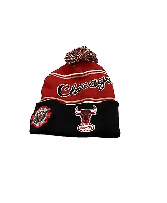 NWT New Chicago Bulls Mitchell & Ness Knit Pom Beanie Hat Cap • $22.95