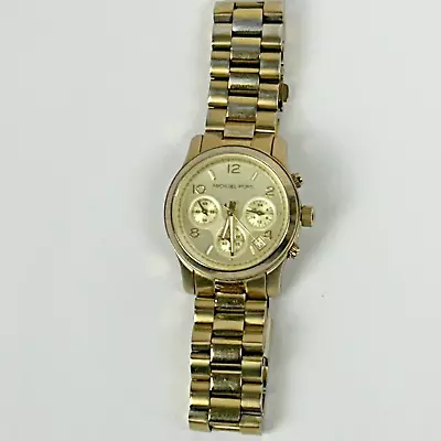 Michael Kors 38mm Chronograph Watch 100m Gold Tone With New Battery MK5055 • $39