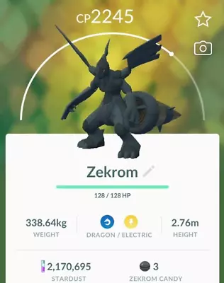 $7.99 • Buy Zekrom ✔ TRADE ✔ Pokemon ✔ NON SHINY ✔ Legendary ✔ GO